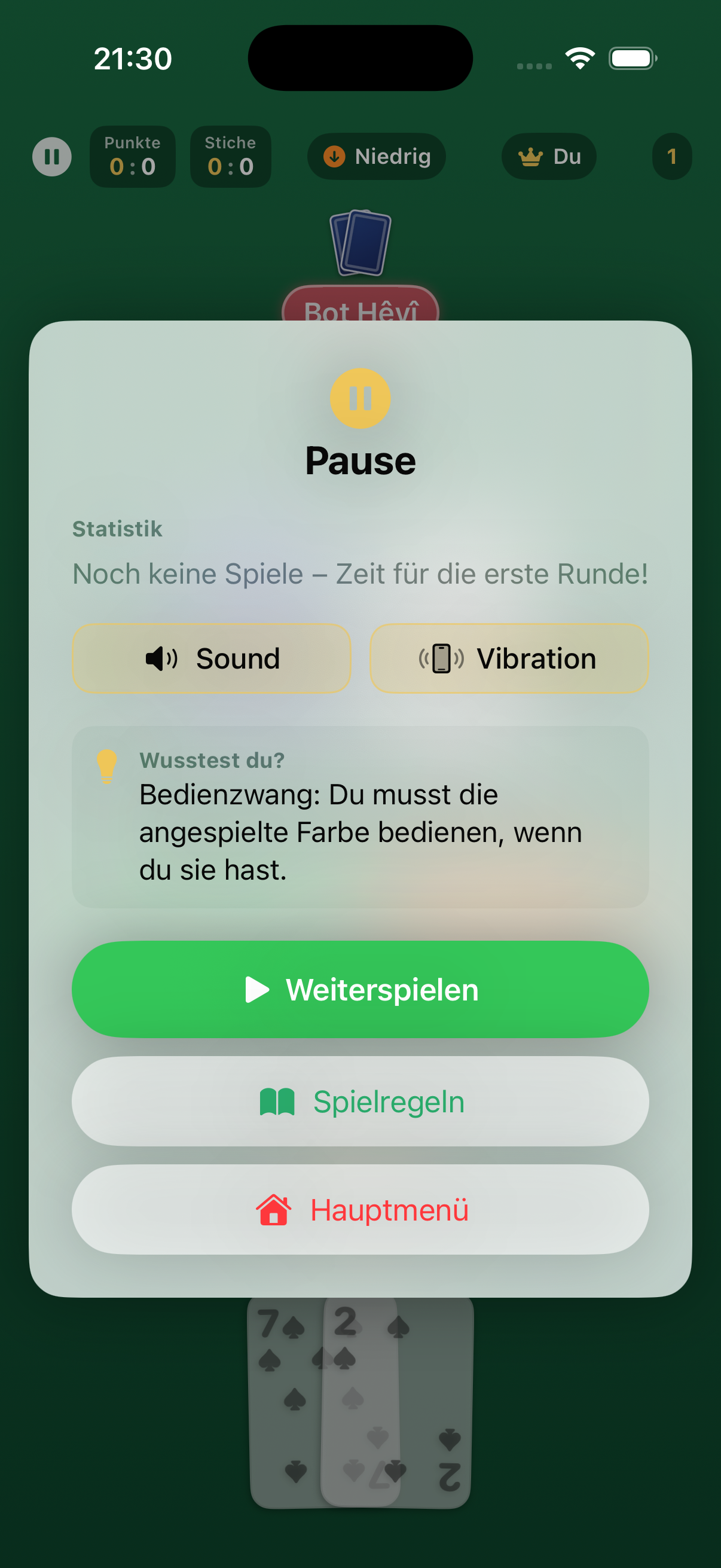 Foto: Pausenmenü & Statistiken